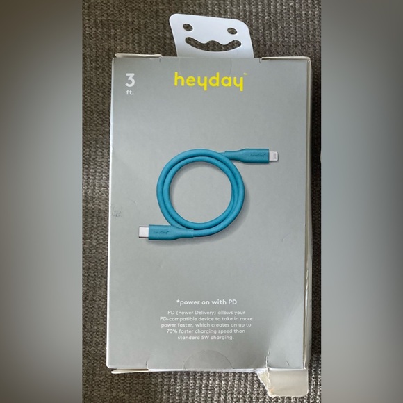 3' Lightning to USB-C Fast Charging Cable For iPhone/iPad - heyday Bright Teal - Picture 2 of 2